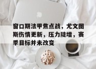 九游-窗口期法甲焦点战，尤文图斯伤情更新，压力陡增，赛季目标并未改变的简单介绍